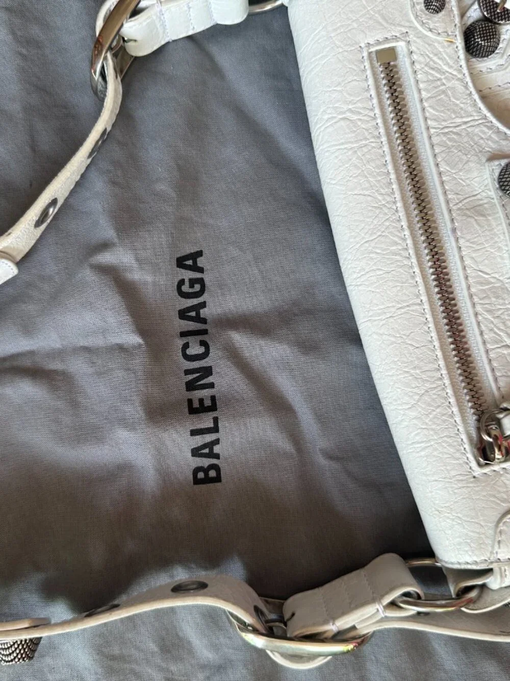 Balenciaga Le Cagole Small Sling Bag Authentic White